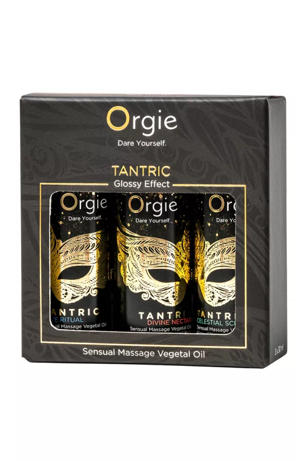 Coffret 3 huiles de massage "Sensuel Tantric" - Orgie - Sexshop Tentations