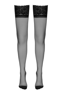 Bas autofixants couture noir 1 - Cotelli Legwear