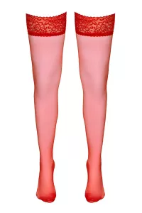 Bas autofixants rouge - Cotelli Legwear