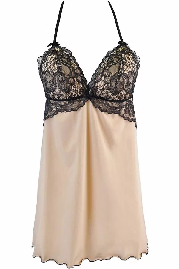 Beige jersey nuisette V-10539