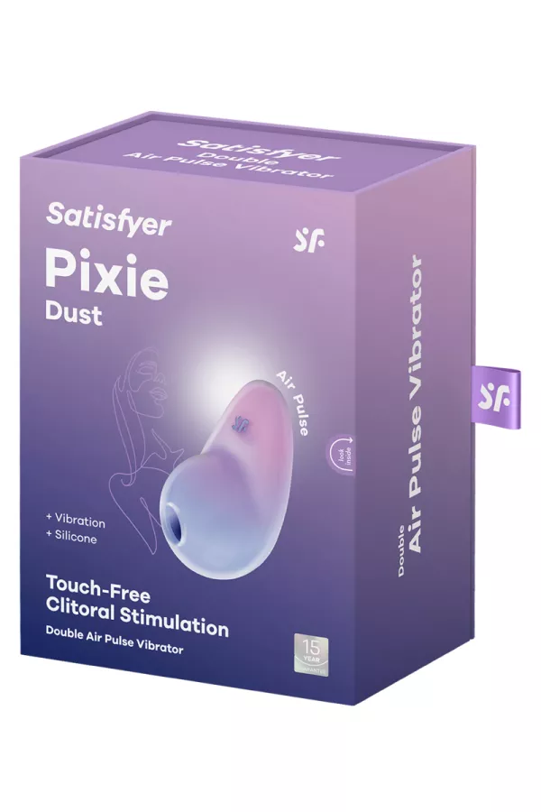 Stimulateur Pixie Dust air pulsé et vibrations - rose et violet