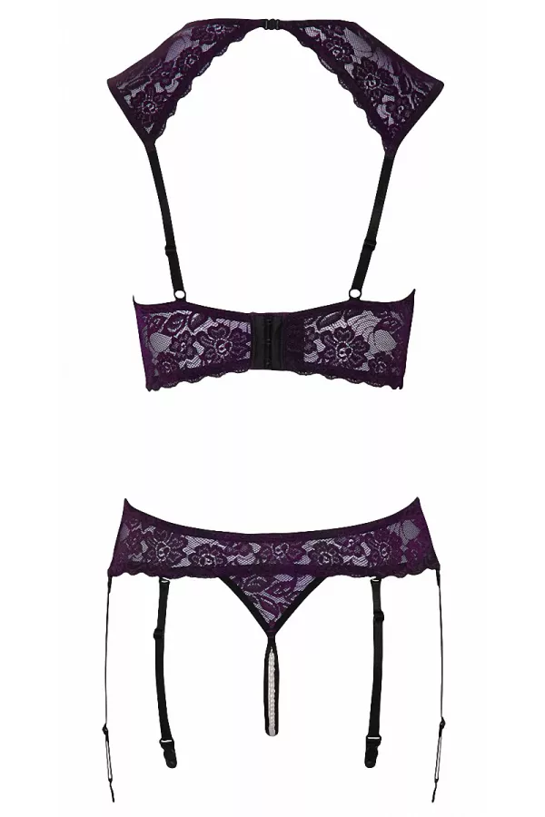 Set di lingerie aperto viola