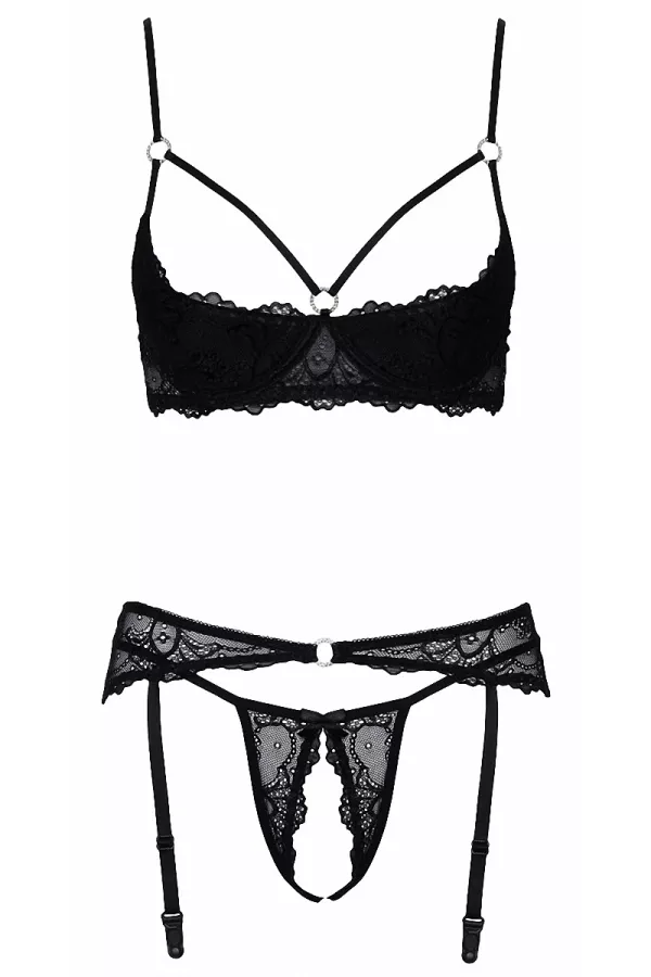 Black open lingerie set