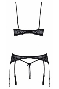 Schwarze offene Dessous-Set