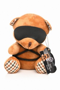 Teddybär im Bondage-Outfit