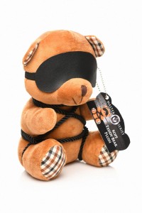 Teddybär im Bondage-Outfit