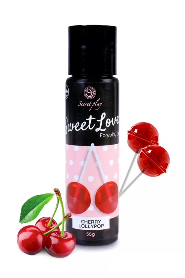 Lubrifiant comestible sucette à la cerise -  60 ml