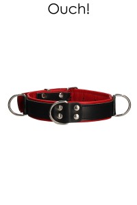 Collier Bondage Deluxe rouge et noir - Ouch!