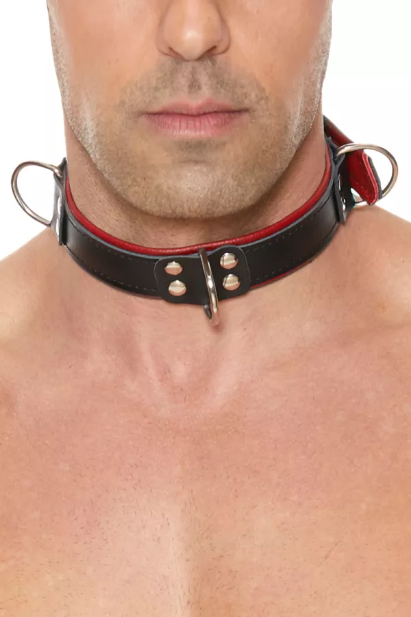 Collana di bondage rosso e nero