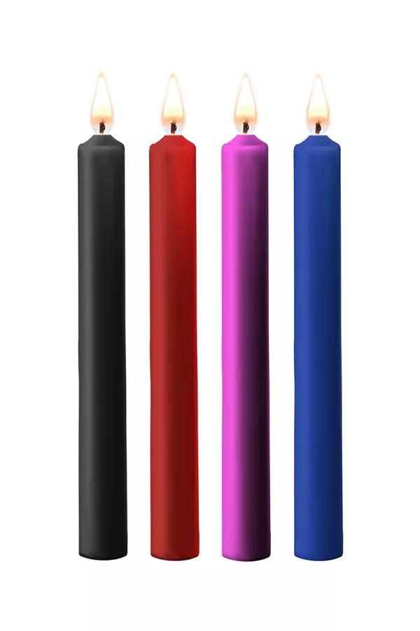 4 colored SM candles Large