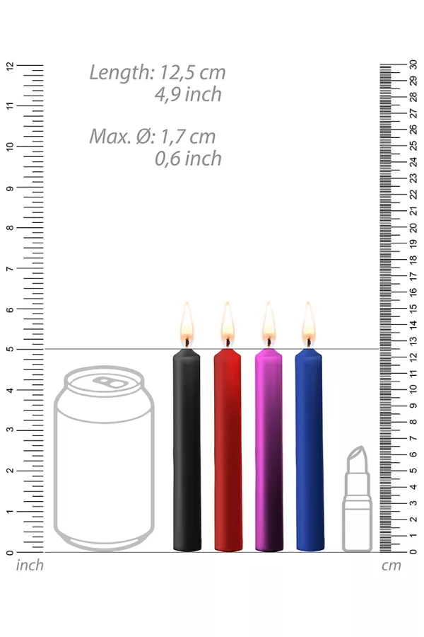 4 candele SM colorate