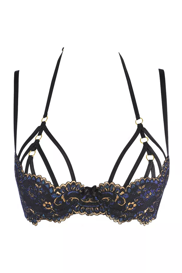 Black lace bra V-10361