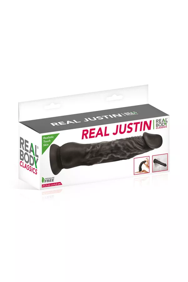 Dildo realistic 21 cm black - Real Justin