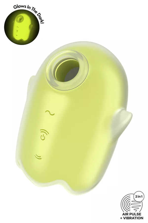 Stimolatore vibrante senza contatto giallo Ghost incandescente