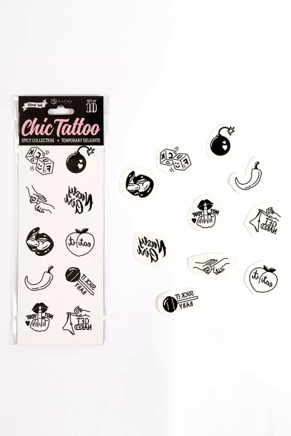 10 Temporäre Tattoos Spicy Collection