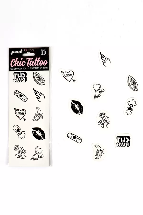 10 temporäre Tattoos Candy Collection