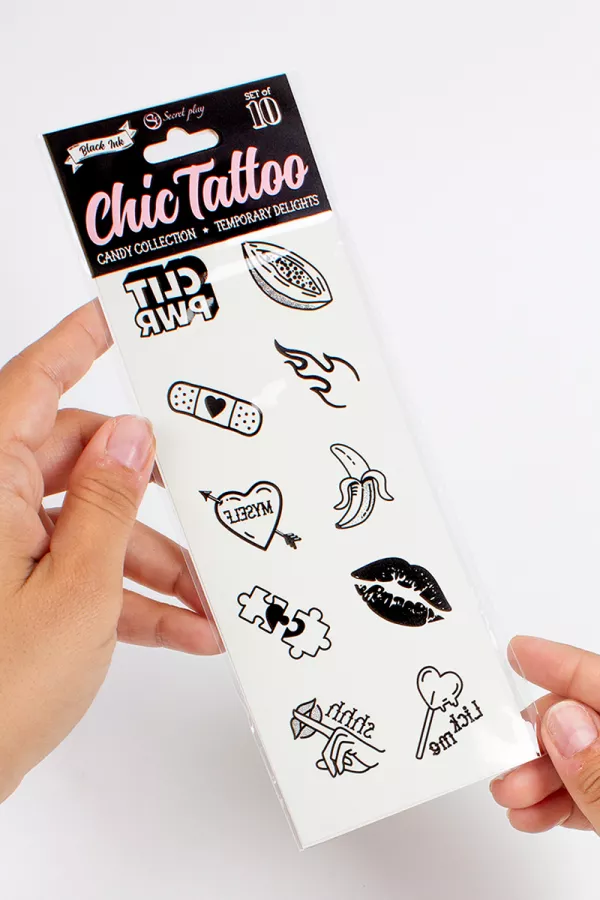 10 tatouages temporaires Candy Collection - Secret Play