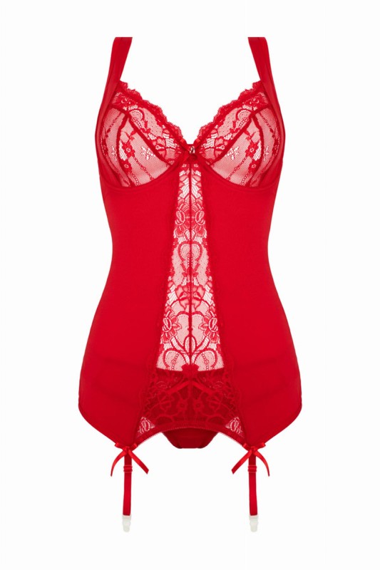 Clothing - Corsage "Marzia" red - Christine - Sexshop Tentations