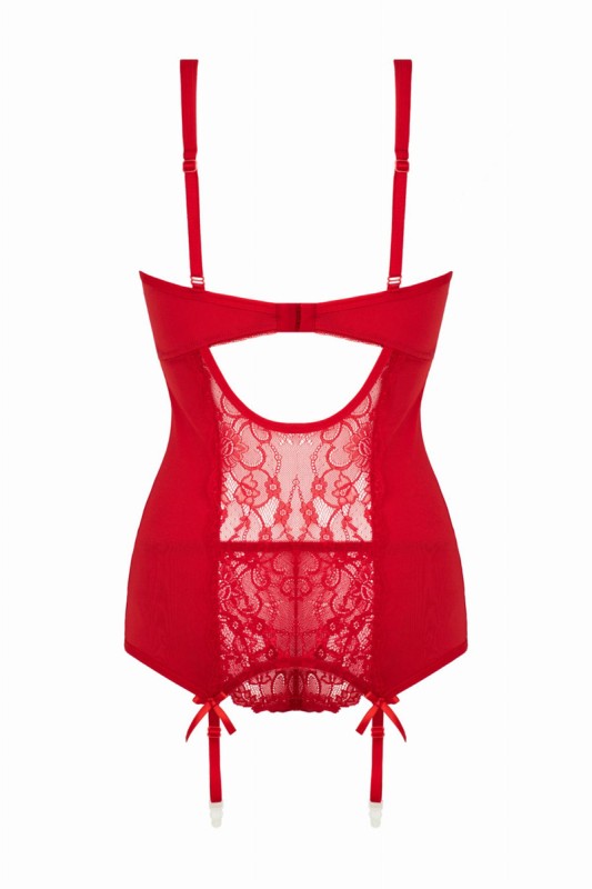 Clothing - Corsage "Marzia" red - Christine - Sexshop Tentations