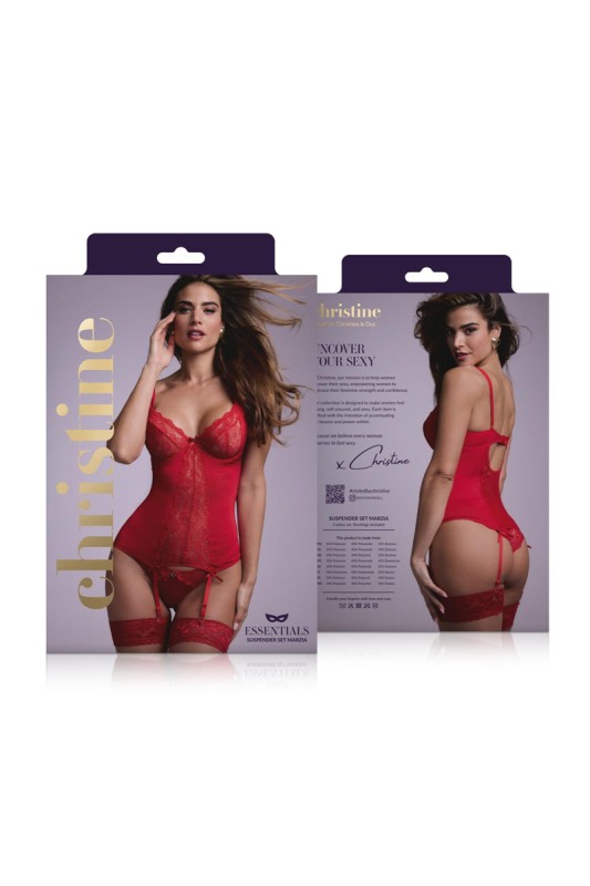 Clothing - Corsage "Marzia" red - Christine - Sexshop Tentations