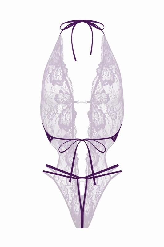 Body string ouvert Renee violet - Christine