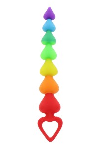 Sesso - cappello anale "Rainbow Heart Beads" ToyJoy