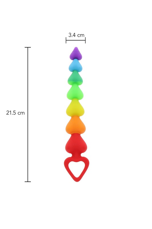 Sesso - cappello anale "Rainbow Heart Beads" ToyJoy