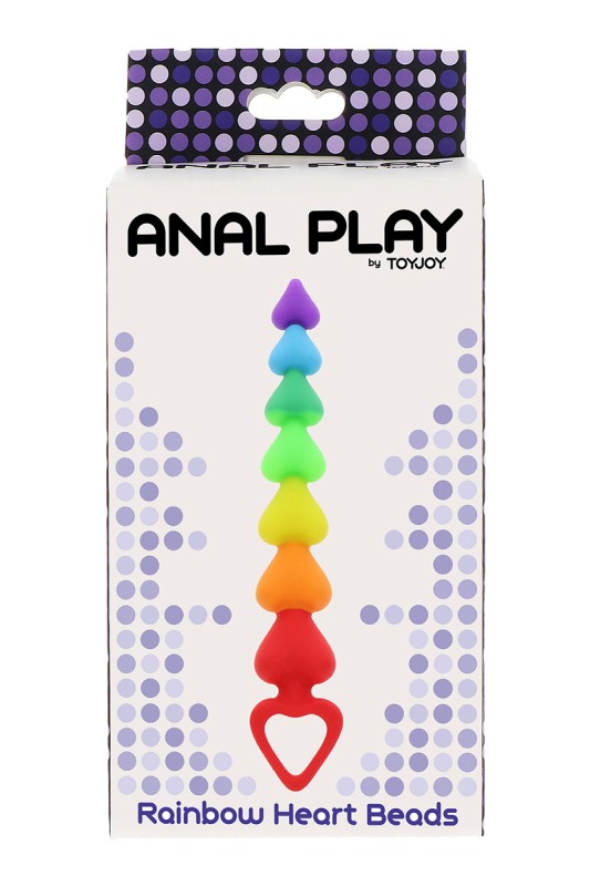 Stimulateur anal Rainbow Heart Beads - Toyjoy