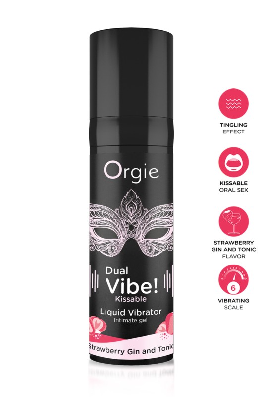 Gel d'excitation Dual Vibe Strawberry Gin Tonic Liquid Vibrator