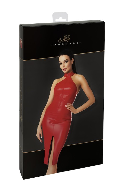 Robe mi-longue wetlook rouge Orgia F354 - Noir Handmade | Tentations