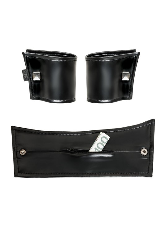 Portfolio cuffs H075 wetlook - Noir Handmade | Swiss Sexshop