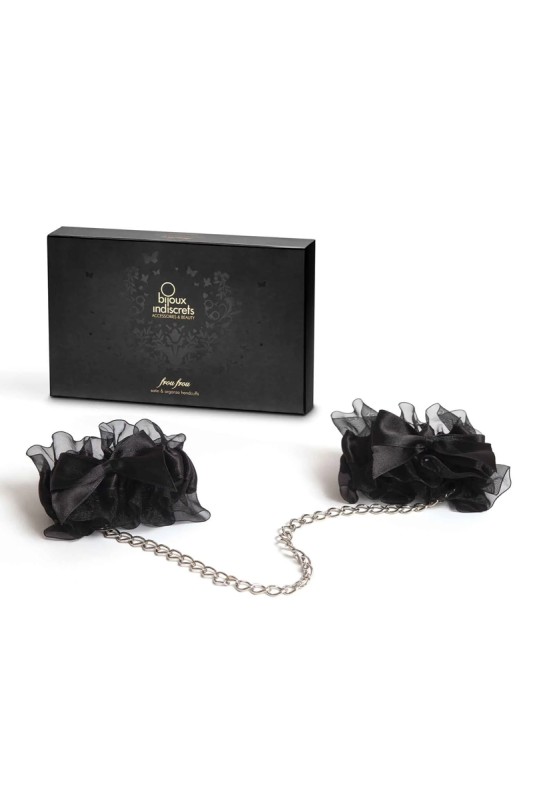 Cuffs Frou Frou in satin black - Bijoux Indiscrets | Online sex shop