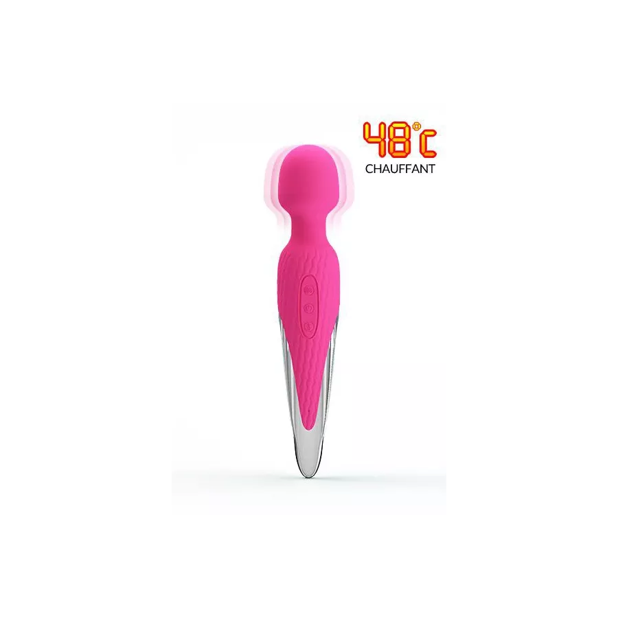 Heated wand vibrator