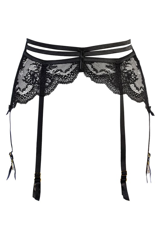 Cintura in tulle e pizzo nero - V-10712 - Axami | Tentations.ch