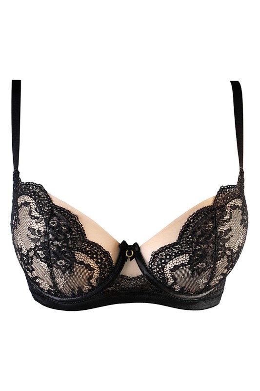 Soutien-gorge tulle et dentelle noir V-10711 - Axami