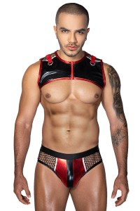 Ensemble sexy deux pièces rouge et noir - J Lingerie