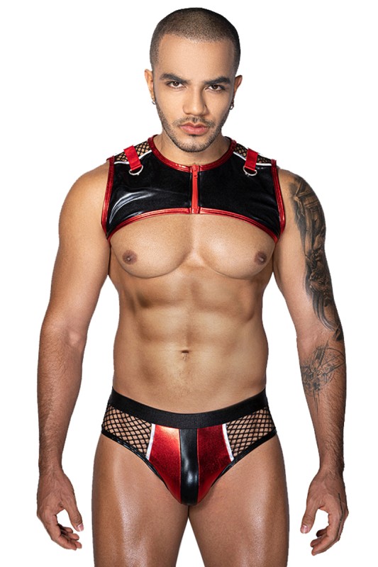 Sexy set two pieces red and black - J Lingerie | Tentations.ch