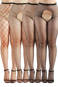 Pack 4 open net tights