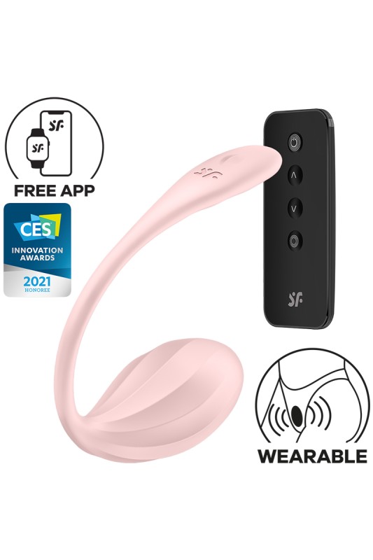 Connected vibrating egg Ribbed Petal pink - Satisfyer