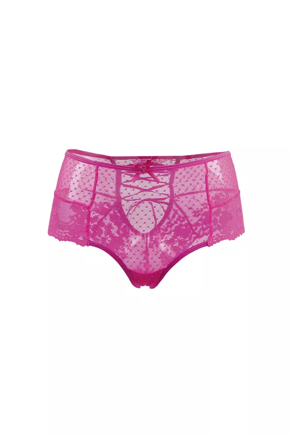 Tanga sexy rose à laçage