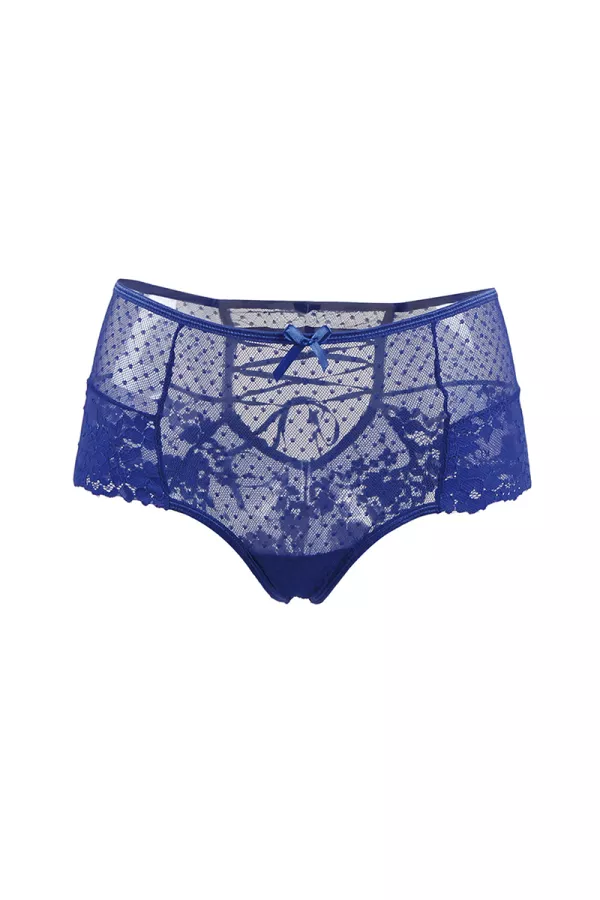 Tanga sexy bleu à laçage