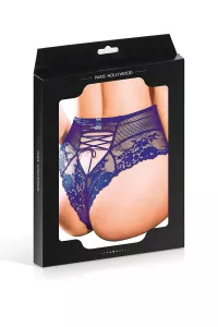 Tanga sexy bleu à laçage