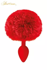 Rabbit tail plug - red