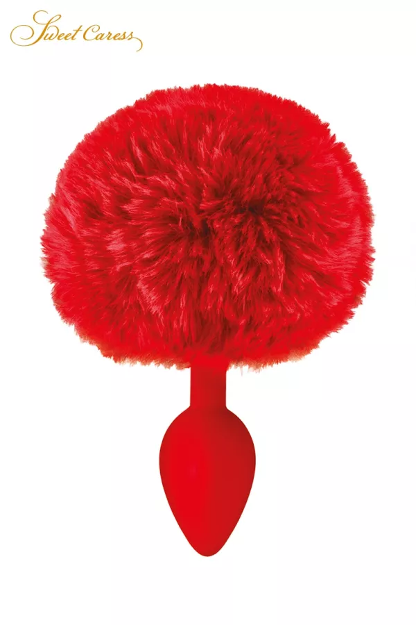 Rabbit tail plug - red