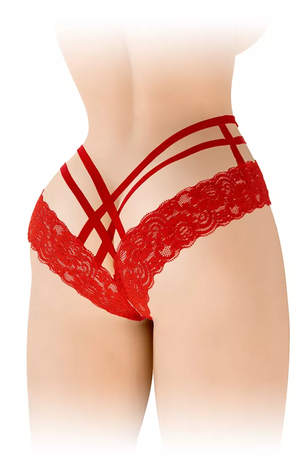 Tanga ouvert Anne - rouge