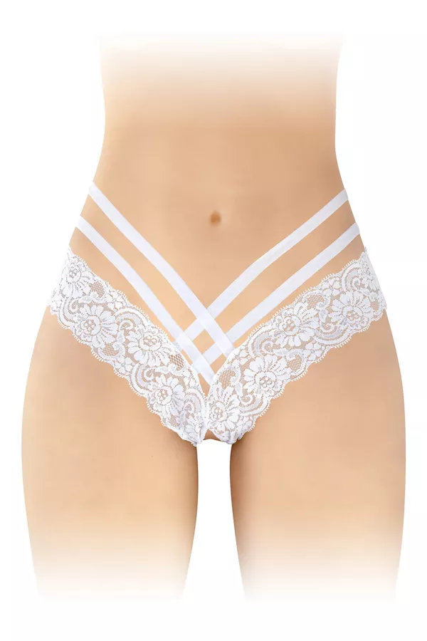 Tanga ouvert Anne - blanc