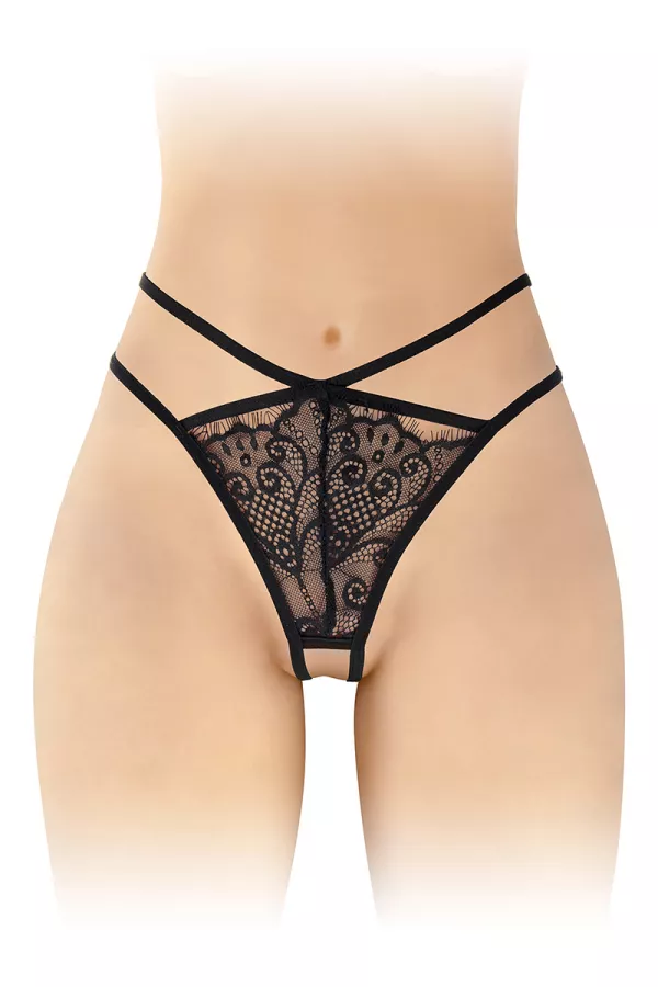 String ouvert Mylene - noir