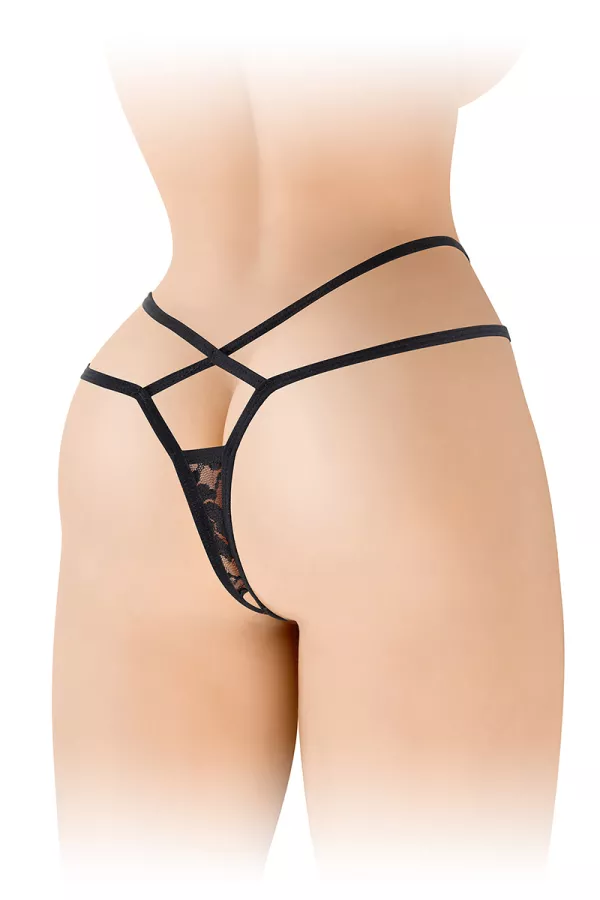 String ouvert Mylene - noir