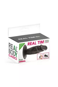 Black realistic anal plug 11 cm - Real Tim