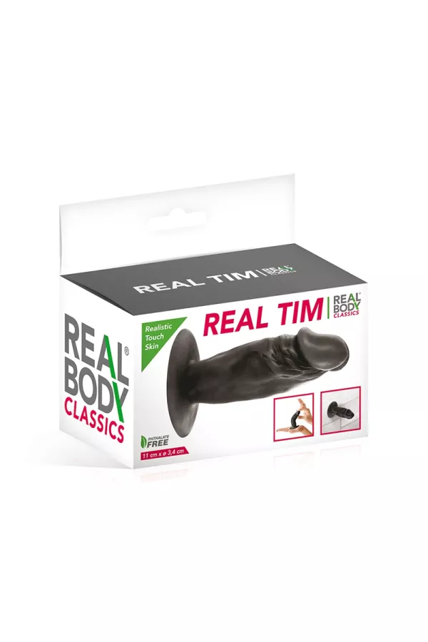 Black realistic anal plug 11 cm - Real Tim